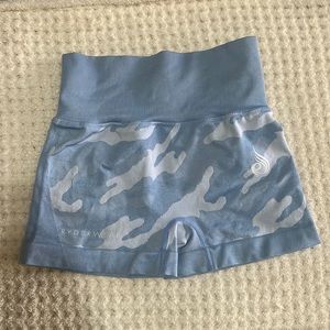 Ryderwear athletic compression shorts light blue camo size small